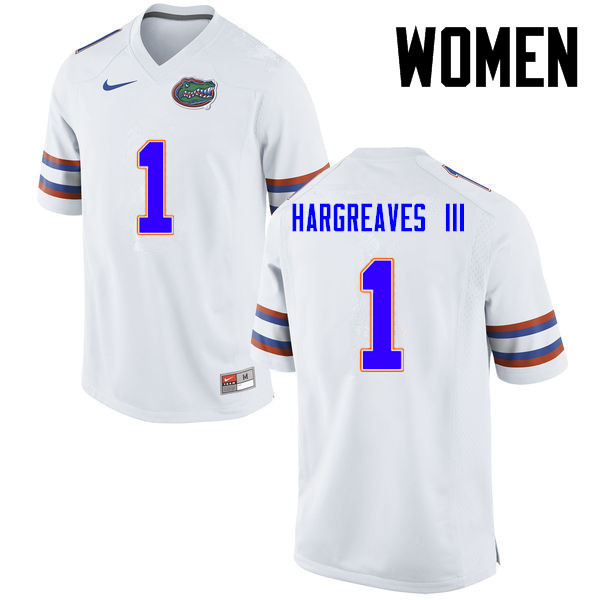 Women Florida Gators #1 Vernon Hargreaves III College Football Jerseys-White